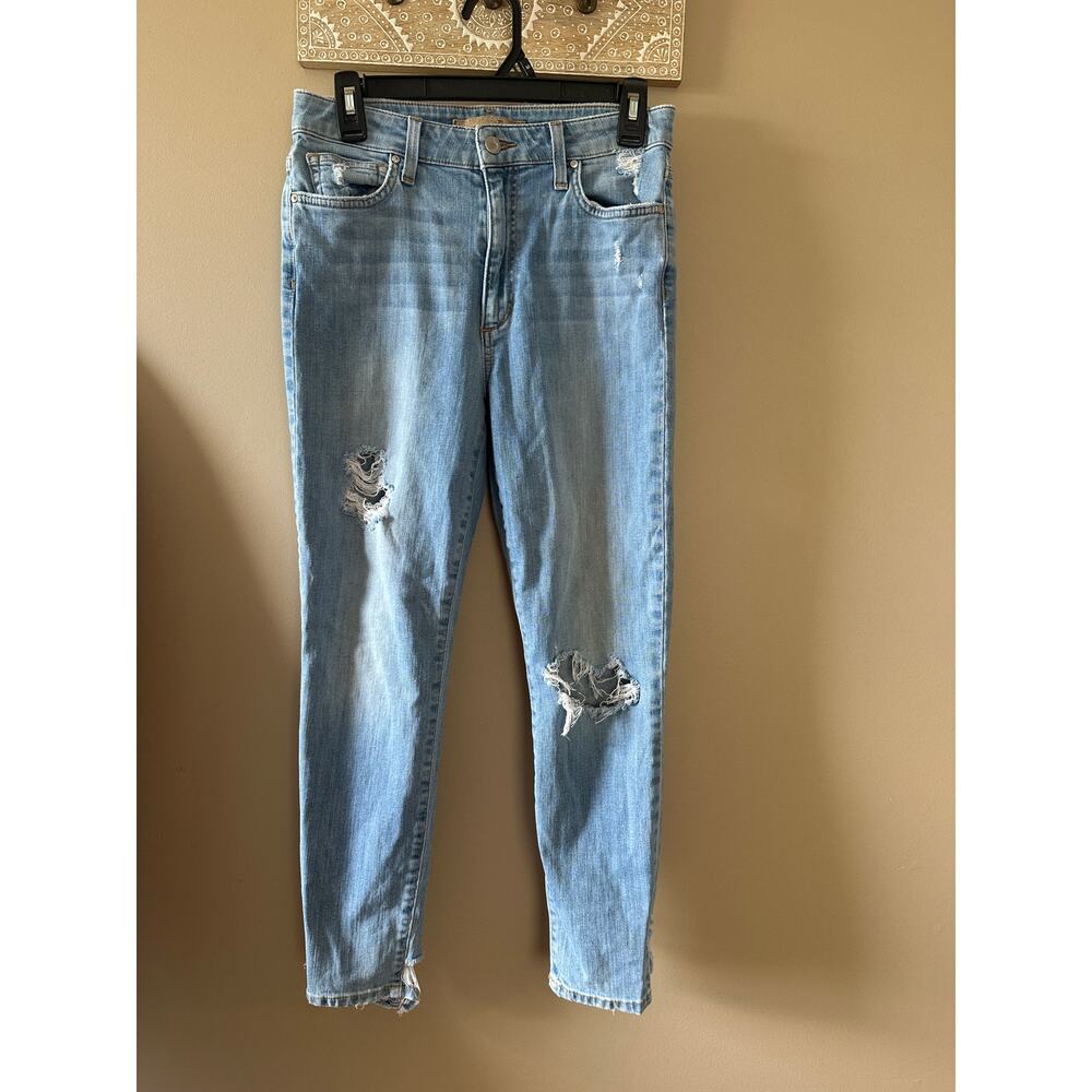 Joe's Jeans Light Blue Ripped Denim High Rise Crop Jeans